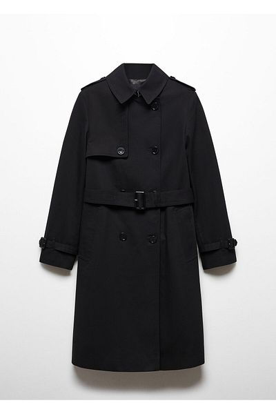 MANGO Woman Women's Black Trench Coat -67984018