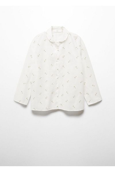 MANGO Woman Top de pijama alb pentru femei - 67086018