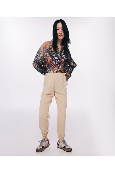 Twist Beige Woven Trousers