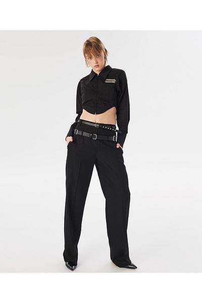 Twist Black Woven Shirt