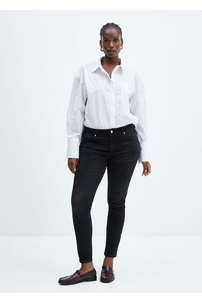MANGO Woman Džínové Dámské Džíny Černá -67110379