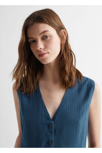 MANGO Woman Dark Blue Vest for Kids