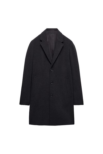 MANGO Woman Men's Coat - Charcoal Color, Model67920628