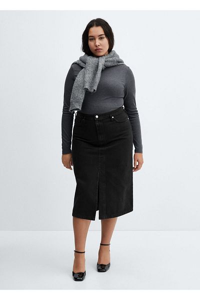 MANGO Woman Black Denim Women's Skirt67080437