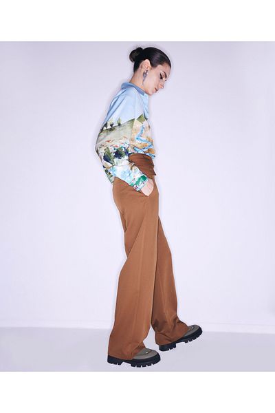 Twist Brown Woven Trousers