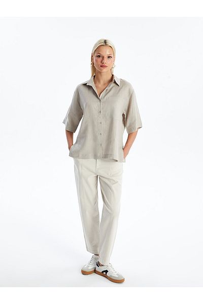LC Waikiki Oversize Women's Shirt - Straight Short Sleeve