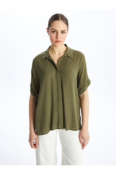 LC Waikiki Oversize dámská košile - rovný krátký rukáv