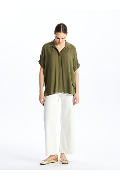 LC Waikiki Oversize dámská košile - rovný krátký rukáv