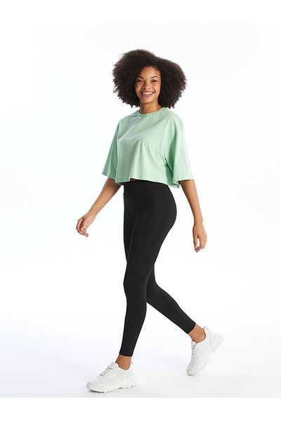 LC Waikiki Crop oversize pentru damă - decolteu, mânecă scurtă