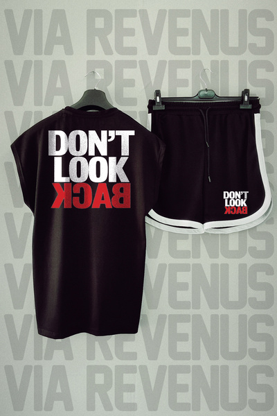 Vordevia Crni sportski set T-shirt i šortsevi - bez rukava, okrugla kragna , ...