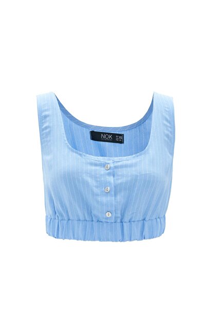 NOK İSTANBUL Nok Star Cupra Crop Top Mavi