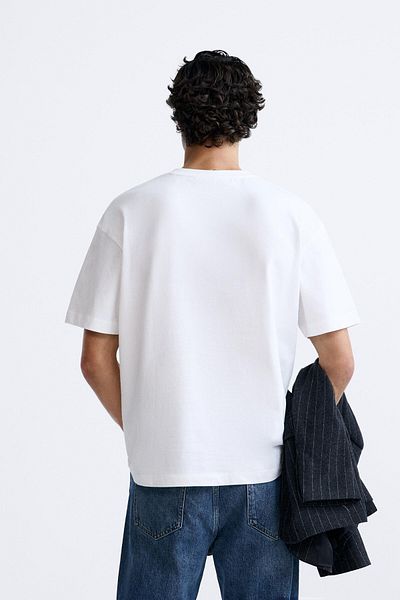 The Champ Clothing Ανδρικό μπλουζάκι Crew Neck Syzygy Written Oversize Λευκό