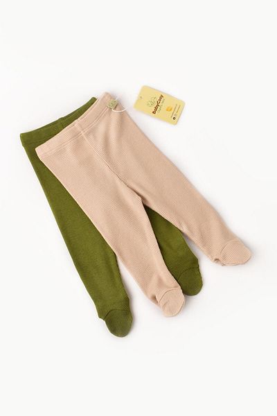 BabyCosy 2-Piece Pants with Booties for Baby and Newborn, 50% Modal - 50% Organic Cotton - Csym11