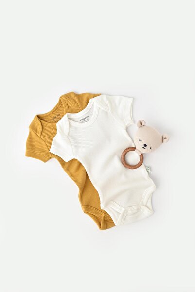 BabyCosy قطعتان من الجسم بأكمام قصيرة للرضع وحديثي الولادة - 50% مودال و 50% ...