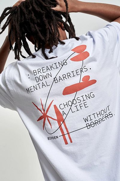 The Champ Clothing Ανδρικό μπλουζάκι με λαιμόκοψη Breaking Down με στάμπα λευκό Oversize