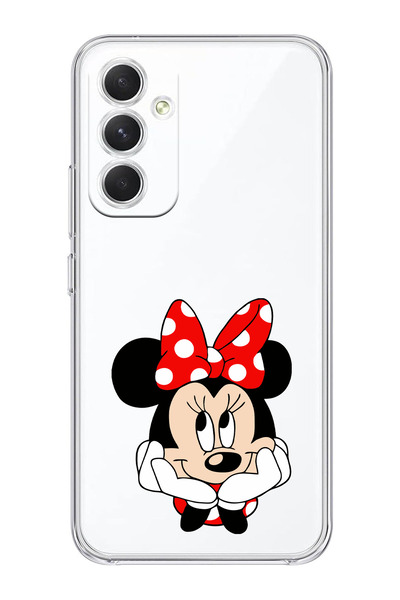 moonset Samsung Galaxy A55 Uyumlu Minnie Mouse Tasarımlı Baskılı Şeffaf Telef...