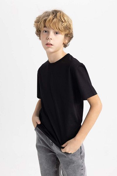 DeFacto Boy's Regular Fit Crew Neck Short Sleeve T-Shirt K1687a623sm