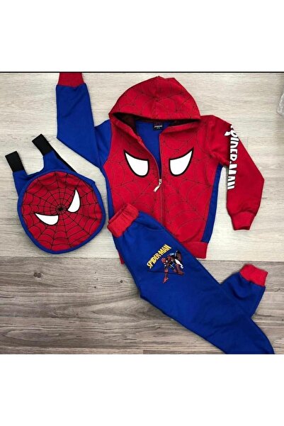 Arafıst Spiderman Çantalı Erkek Çocuk Takım 3 Parça