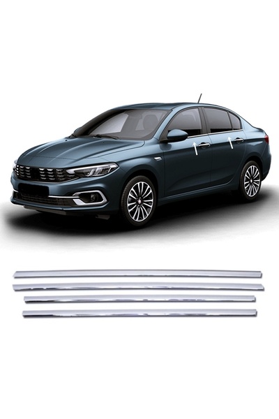 MYTUNİNG Fiat Egea Sd Krom Cam Çıtası 4 Parça P.çelik 2015 Ve Üzeri