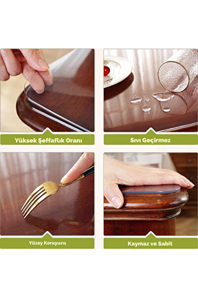 vexillum 2 мм товщина Преміум прозора скатертина - овальні кути, без запаху пластик