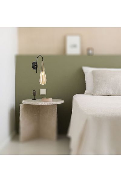 TT AYDINLATMA TT023-1-APL-SY-ESK Drop Model Lighting - Antique Black Single Sconce