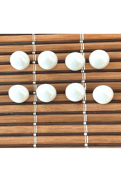 ODDA TASARIM ATÖLYESİ 24 Size Plastic Pearl Button Set - White Pearlescent and Half Ball with Bottom Feet