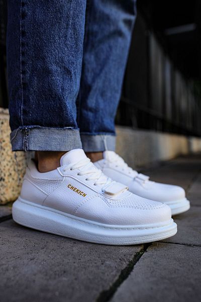 Joy Man J073 Flatline - Pantofi pentru bărbați cu talpă ortopedică, alb CBT, pantofi sport casual