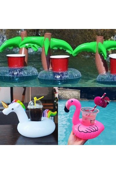 Şeker Ofisi Sea Bed Inflatable Cup Holder Flamingo-unicorn-palm