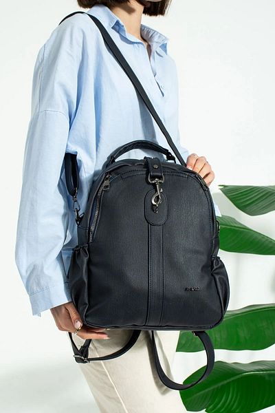Just Polo Women's Matte Black Soft Leather Sleeve and Backpack232134MH