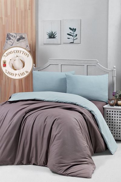 Firuze Μονό Σετ Παπλωματοθήκη Coffee Mint - Μοντέρνο 160x220 εκ