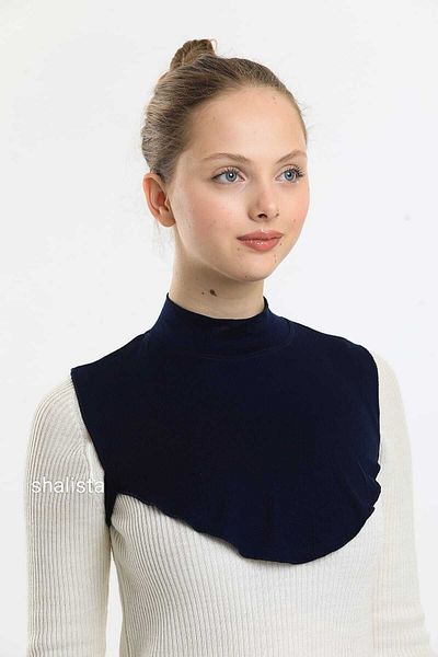 Shalista Buy 4 Pay 3 Navy Blue Hijab High Neck - Bonnet - Viscose Cotton Combed Cotton (Price Is for 1 Piece)
