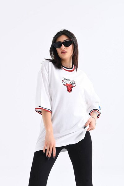 İLKCET MODA Μπλουζάκι Chicago Κεντημένο Oversize Unisex