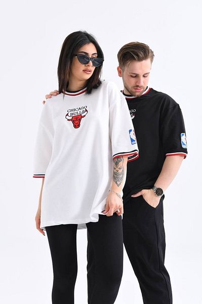 İLKCET MODA Μπλουζάκι Chicago Κεντημένο Oversize Unisex