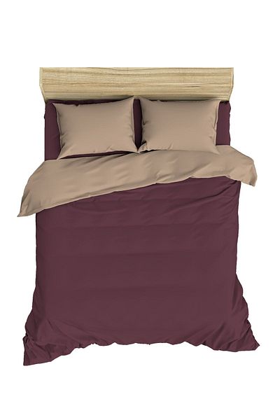 Firuze Σετ Παπλωματοθήκη Μονό Claret Red Beige - 160x220 cm - 100% Βαμβάκι