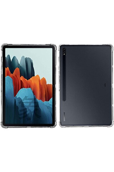 M80 جراب Samsung Galaxy Tab S7 Fe Lte T733 12.4 من السيليكون المحمي بالزاوية مع وسادة هوائية