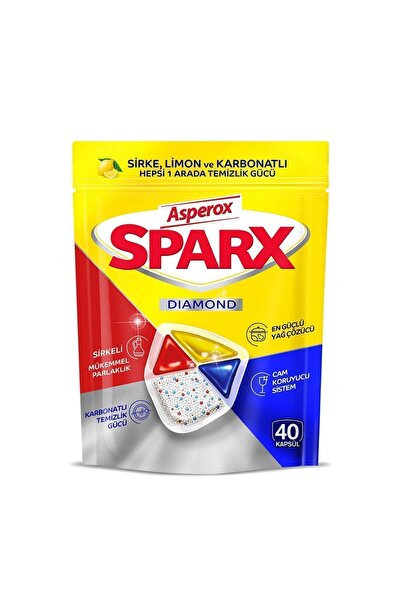ASPEROX Sparx Diamond Bulaşık Makinesi Kapsülü 40'lı x 8 Adet