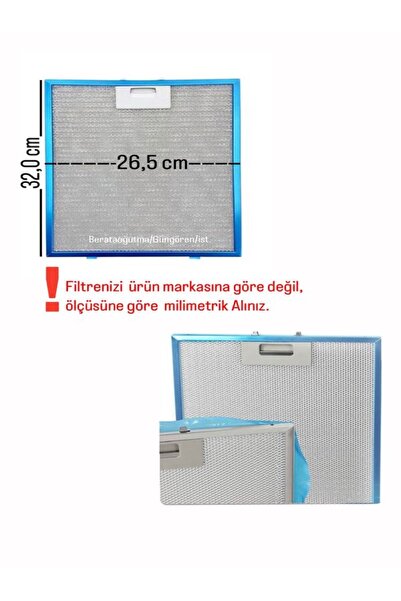 beratsogutma kumtel aspiratör/davlumbaz alüminyum yağ filtresi 26.5x32,0 cm (...