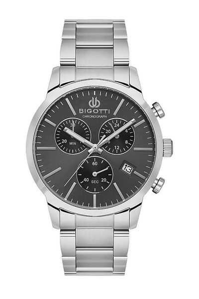Bigotti Bg.1.10576-5 - Metalic Men's Wristwatch, Steel Plated and Functions Active