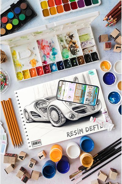 kutuTR لوحة رسم فاخرة بغطاء خشبي مقاس 25x35 - 110 جم، 30 ورقة RD009
