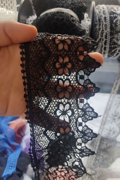 DUAYEN Güpür Dantel Klasik Bahar Desen 1 Mt