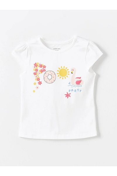 LC Waikiki LCW Baby - Crew Neck Printed Baby Girl Pajamas Set, Short Sleeve