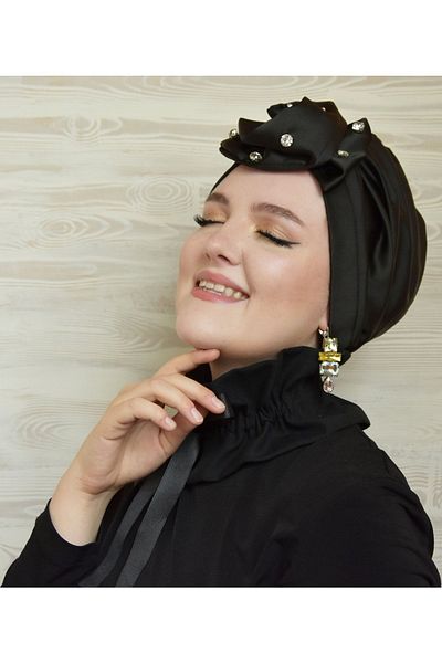 ARTİZİA Stoned Shine Rose Hijab Non-Filled Bonnet Ready Shawl