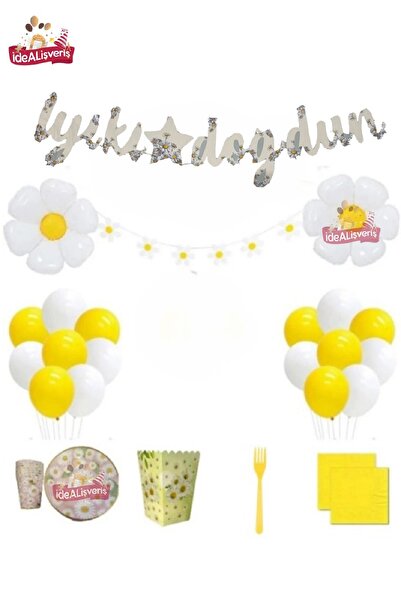 BKMC PARTY 8 Concept de zi de naștere cu model de margarete de iarnă