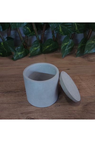 Porta blu Concrete Design CylinderOrganizer- Box with Lid and Multi-purpose Pen Holder
