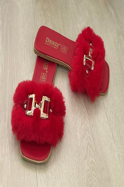 İlkem Pantoffeln mit Feder-Schnalle für den Sommer - Geschenk, Gastgeschenke und Mitgift-Hausschuhe