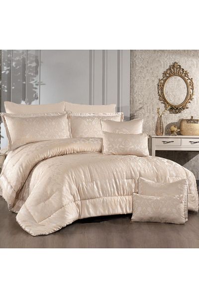 In House Brighton | 10 Pieces Copland Comforter Set - King - 260x240 cm - 202 - Beige