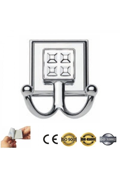 Kare Banyo Neofix Yapışkanlı Sistem Ikili Askılık Krom