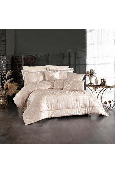 In House Dover | 10 Pieces Copland Comforter Set - King - 260x240 cm - 600 - Ivory & Beige