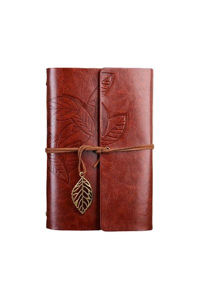 Sarego Leather Cover Vintage Souvenir Notebook Angel Wing Motif Mega Size Dip Inkwell Pen Set with Special Box