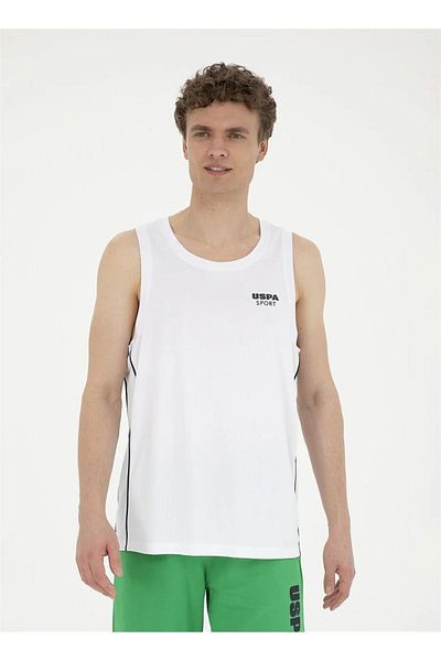 U.S. Polo Assn. Η.Π.Α. Polo Assn. Λευκό ανδρικό μπλουζάκι - Crew Neck RC-HARMA DMLS